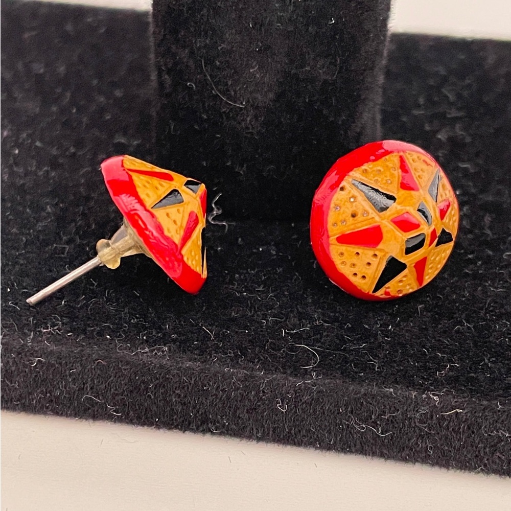 Vintage HAWAIIAN Real Wood Summer Beach Boho Tropical Vacation Surfer Earrings